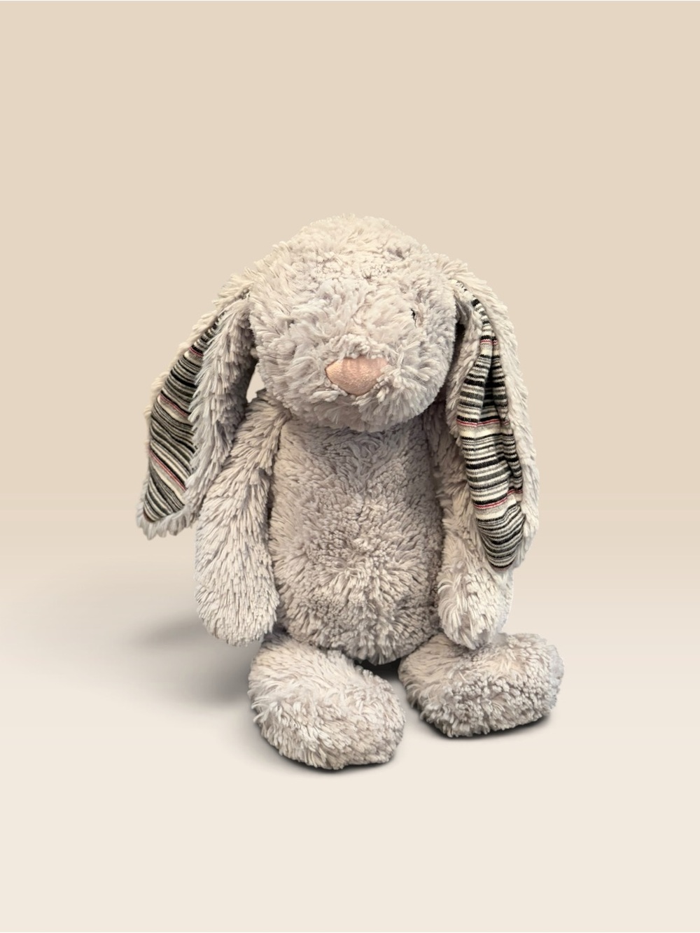 12” Jelly Cat Blake Grey Bunny Striped Ears